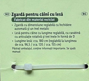 Set zgardă și lesă câini Zoofari mărimea S reglabil - imagine 2