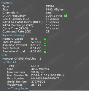 Memorii 2x4Gb DDR4 2133 SK Hynix laptop