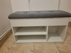 Vând băncuță de hol cu spații de depozitare