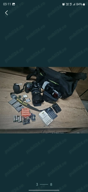 Vand kit foto profesional Nikon 300s plus obiectiv de top + blitz . - imagine 4