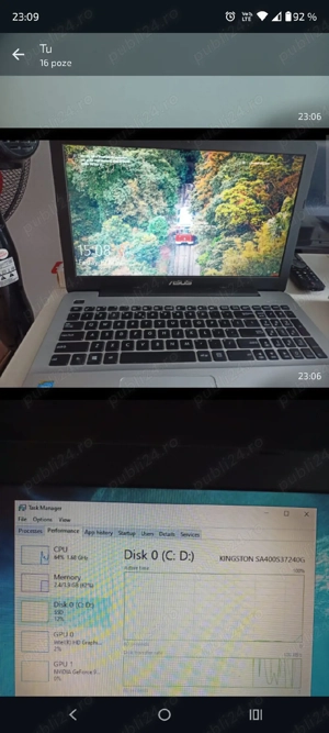 Laptop Asus i3 + 256 GB ssd + 4 GB RAM