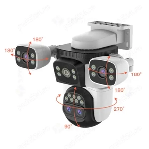 Camera supraveghere IP Speed Dome panoramica WiFi 6 PT cu 3 camere Vstarcam CS621ZS, 2 MP, 4+12 mm - imagine 2