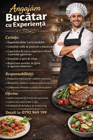 angajam bucatar cu experienta