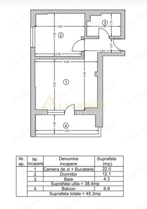 Studio spatios 45 mp – Biruintei – etaj 7 7 – bloc cu 2 lifturi - imagine 5
