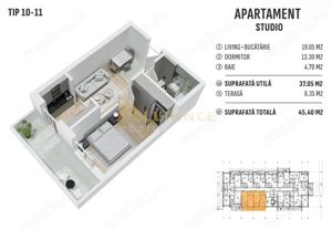 Ap.tip studio, se poate ajunge pietonal la metrou.Finalizat,parcare subterana. - imagine 7