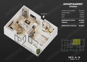 Apartament 2 camere etaj 1, incalzire in pardoseala, proiect nou - imagine 6