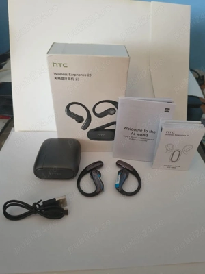 Căști Bluetooth True Wireless HTC over ear Translator Titanium Black  - imagine 4