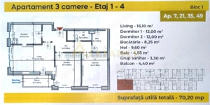SECTOR 4 | Apartament cu 3 camere - 2 bai - decomandat | 71 MP - imagine 8