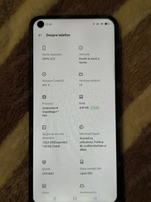 Telefon OPPO A72 -  128GB Stocare | 4GB+3GB RAM | Liber de rețea