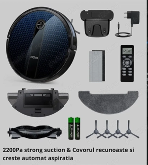 Robot de Aspirare și Mop INOMI, Putere 2200Pa, Autonomie 120min, Gyroscope - imagine 2