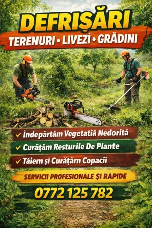 Prestam servicii in curățarea grădinilor 