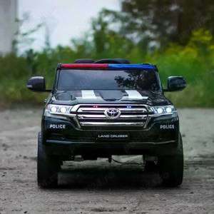 Masinuta electrica de politie, Toyota Land Cruiser 160W 12V Black - imagine 4