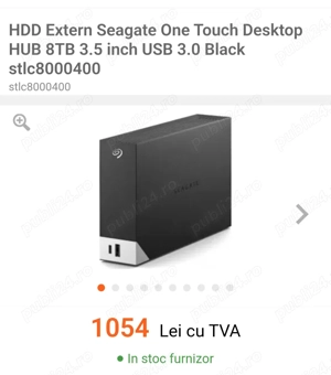 Vand hard disc extern seagate 8TB, usb 3