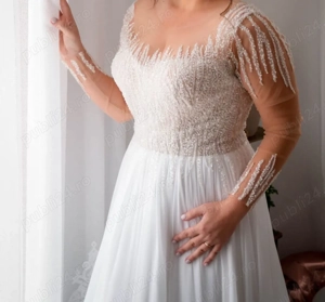 Rochie de mireasă unicat, cu voal de 3m - imagine 3