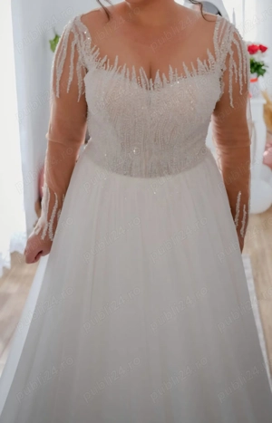 Rochie de mireasă unicat, cu voal de 3m - imagine 5
