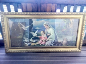 Vând icoana Maica Domnului 140cm X73 cm,rama lemn cu sticla
