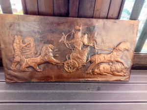 Vând tablou tabla cupru in relief 83cmX42cm