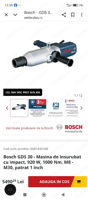 Pistol de impact 1000Newtoni