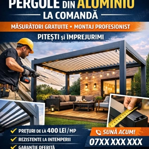 Pergola din aluminiu premium.Elegamța Moderna si Durambilitate 