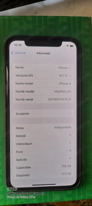 Vand iPhone X Alb 256 gb - imagine 3