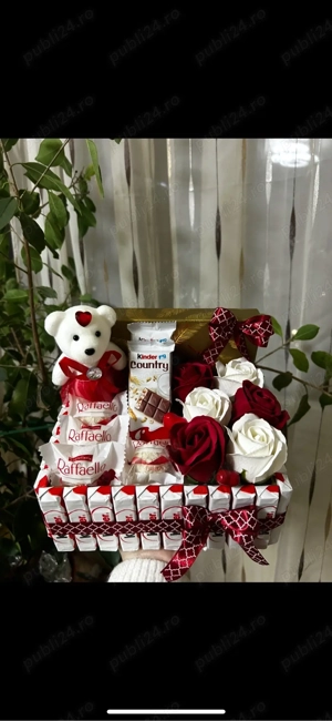 Aranjamente dulciuri si trandafiri de sapun - imagine 3