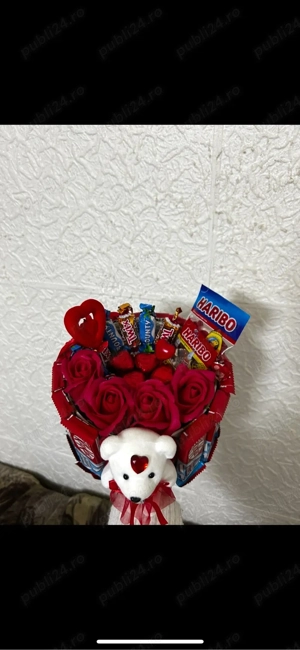 Aranjamente dulciuri si trandafiri de sapun - imagine 5