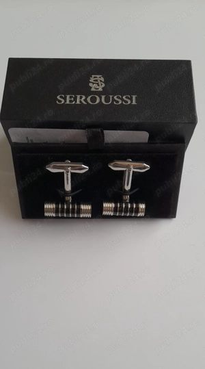 Butoni Barbati Seroussi Otel Inoxidabil Business Black - imagine 5