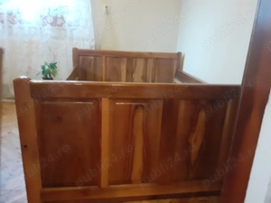 Pat matrimonial din lemn de nuc - imagine 2