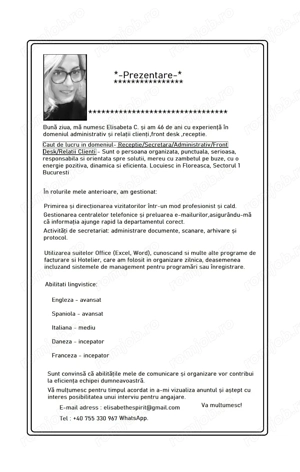 Receptie Administrativ Secretara Front Desk