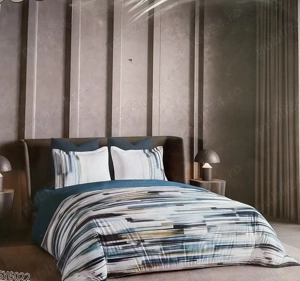 Lenjerie de pat 100% bumbac - imprimeu digital - cu elastic - 6 piese