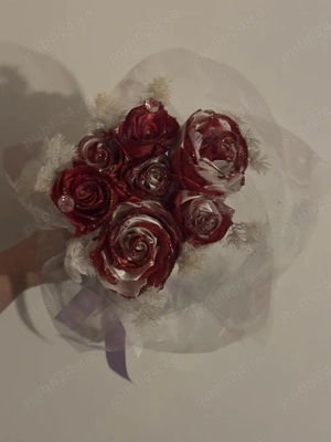 Buchet trandafiri-Satin  - imagine 2