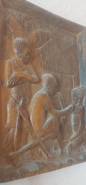 Tablou Sculptat In Lemn , Zair ( Congo ) Africa  - imagine 5