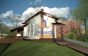 Vilă cu arhitectură deosebită – P+1, la Gri, cu terasă și foișor, Valea Ursului