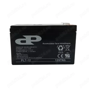 acumulatori Pilot Pb gel 12v 7Ah tip AGM fara intretinere  - imagine 2