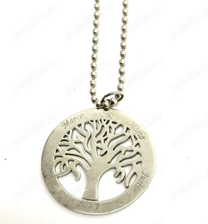 lant si pandantiv rotund din argint 925 "Arborele Vieții" - imagine 3