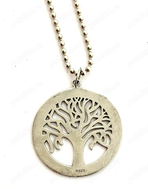 lant si pandantiv rotund din argint 925 "Arborele Vieții"