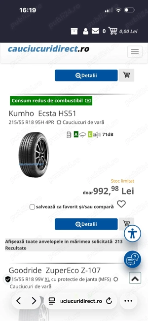 Cauciucufi de vara Kumho Ecsta HS 51 215/55 R18 95H