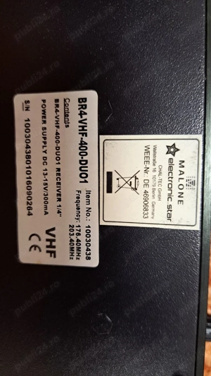 2 Microfoane wifi Malone VHF400 - imagine 3