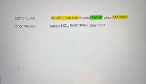 Cartele numere usoare - imagine 3