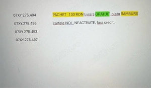 Cartele numere usoare - imagine 4