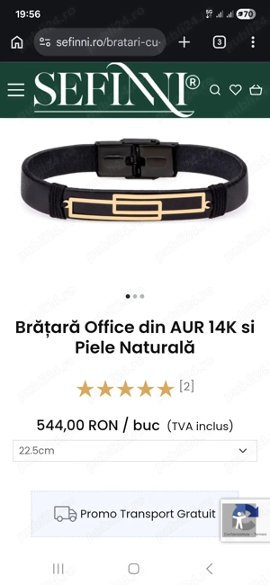 Brățară Office din AUR 14K si Piele Naturală