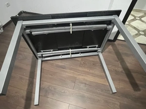 Vand masa din sticla cu structura metalica - imagine 2