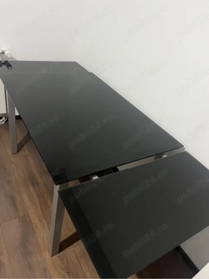 Vand masa din sticla cu structura metalica - imagine 4
