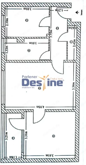 Bulevardul Primăverii - Apartament 2 camere, 49mp, etaj 4/4, instalații refăcute - imagine 5