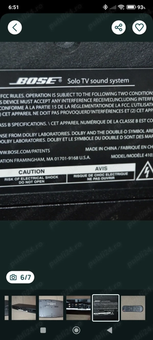 Soundbar marca Bose - imagine 3