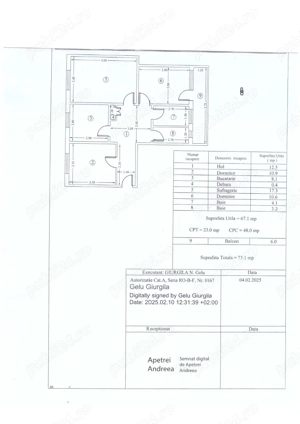 vand apartament 3 camere decomandate 65500 Euro