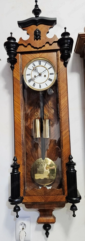 Ceas de perete cu pendula si 2 greutati Lenzkirch AUG