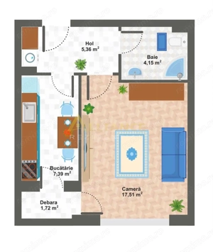 Garsoniera 36 mp, acces rapid la metrou Aparatorii Patriei