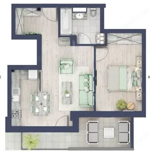 Apartament cu doua camere in Turnisor