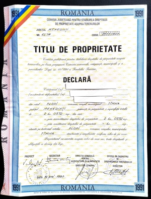 Vand titlu de proprietate 